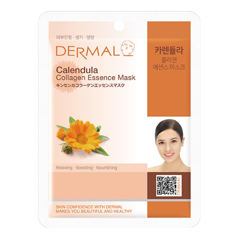 Dermal DM-225 Korean Calendula, Κορεάτικη Μάσκα Προσώπου Καταπράυνσης & Επανόρθωσης