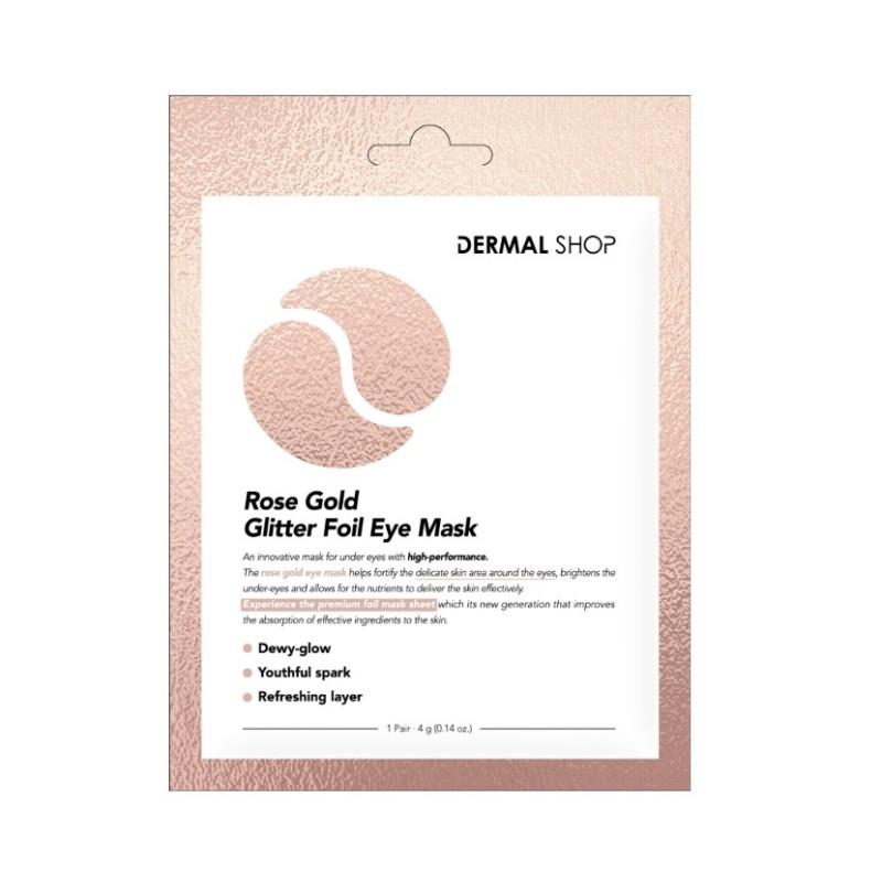 Dermal DS-162 Rose Gold Korean Glitter Foil, Κορεάτικη Μάσκα Ματιών για Λάμψη & Ενυδάτωση