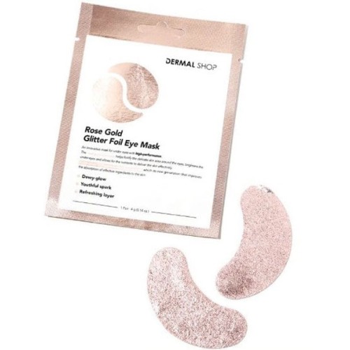 Dermal DS-162 Rose Gold Korean Glitter Foil, Κορεάτικη Μάσκα Ματιών για Λάμψη & Ενυδάτωση