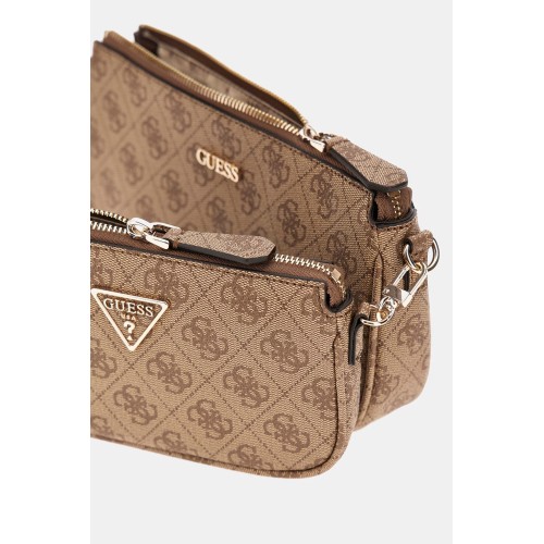 Guess BG787971 Noelle Logo 4G, Τσάντα Γυναικεία Χιαστί/Ώμου, Δερματίνη, Μπεζ