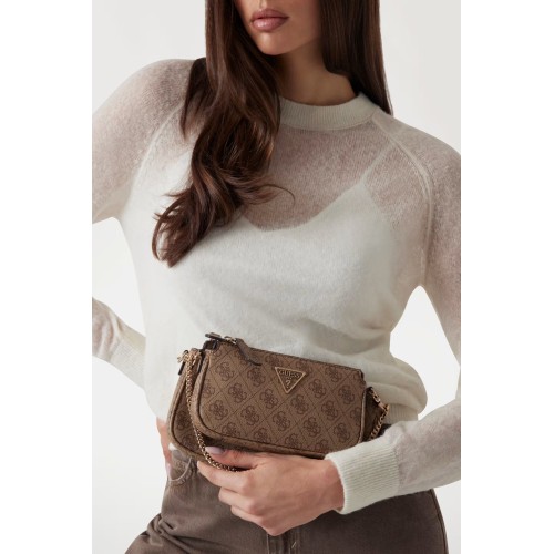 Guess BG787971 Noelle Logo 4G, Τσάντα Γυναικεία Χιαστί/Ώμου, Δερματίνη, Μπεζ