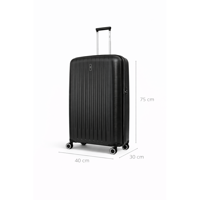 Rain RB80152L, Βαλίτσα Μεγάλη, Πολυπροπυλένιο, Μαύρο