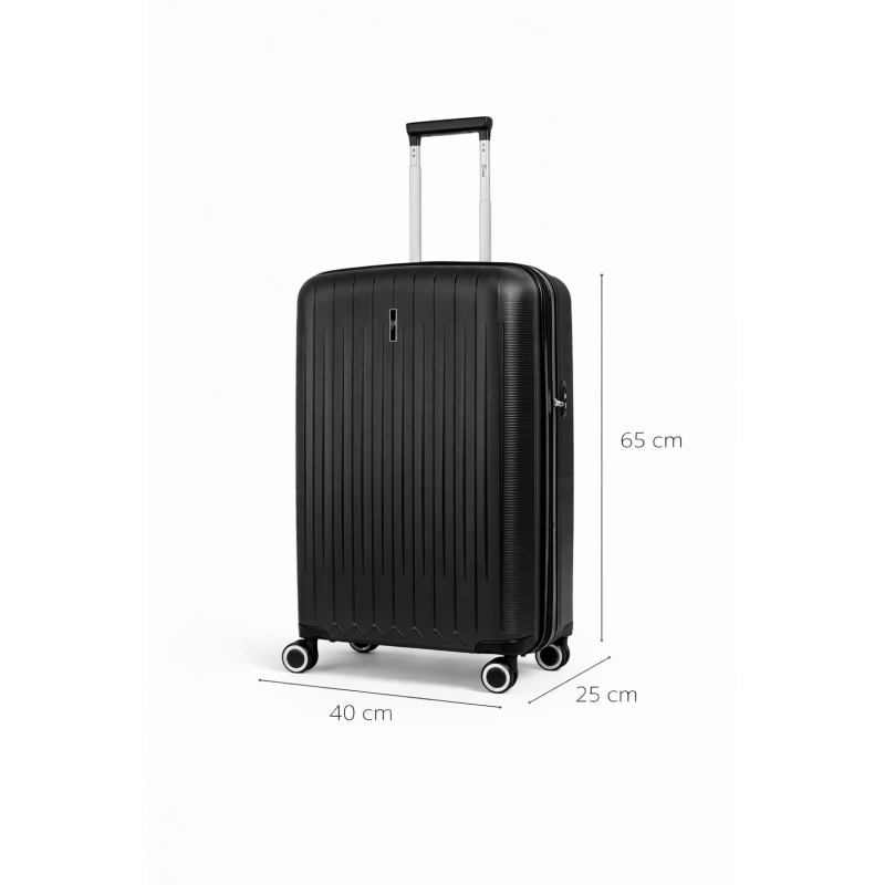 Rain RB80152M , Βαλίτσα Μεσαία, Πολυπροπυλένιο, Μαύρο