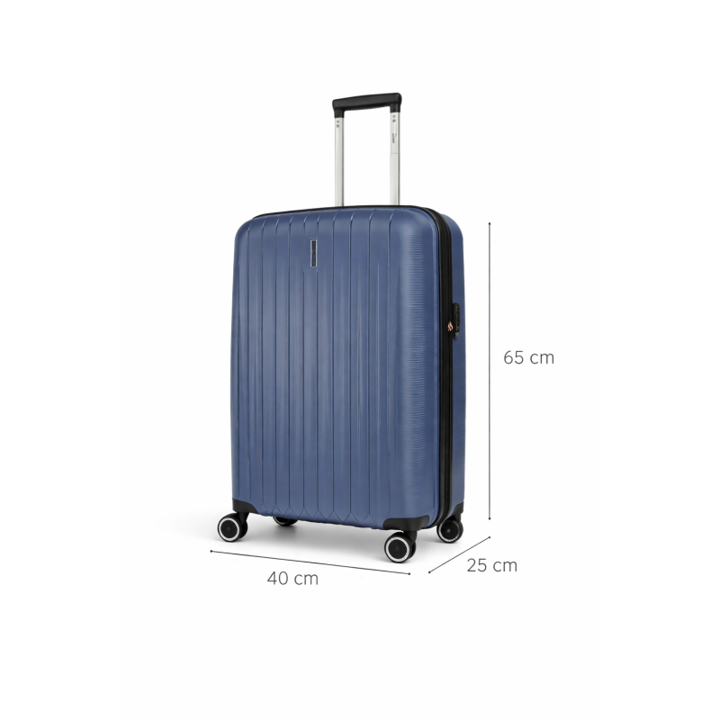 Rain RB80152M , Βαλίτσα Μεσαία, Πολυπροπυλένιο, Μπλε