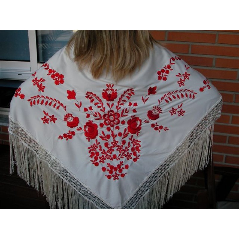 SHAWL FLAMENCO WOMAN PGBL42 (140 CM )